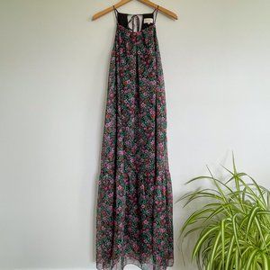 Melloday | Halter Maxi Dress | Black Floral | Medium